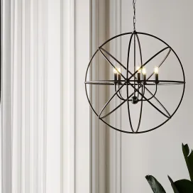 Ballard design beau orb chandelier antique silver